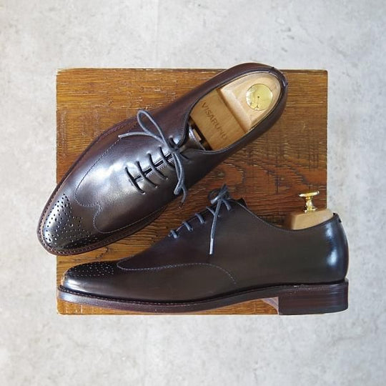 未使用★(スペイン製)MEERMIN/メルミン 5.5EE【★オックスフォードシューズ】カーフ/濃茶/メンズ★g510