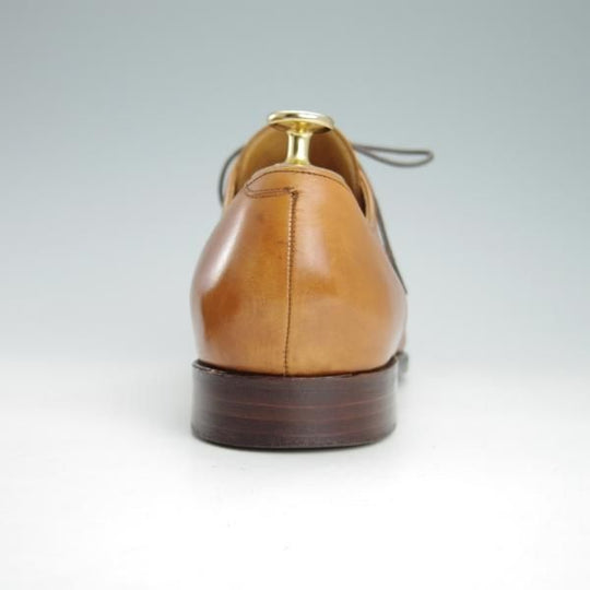 ★(米)BARKER BLACK/バーカーブラック US8.5【定価10万円程度★英国製/プレーントゥ】Vフロント/カーフ/薄茶/メンズ★g512