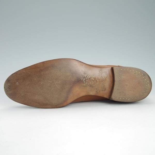 ★(米)BARKER BLACK/バーカーブラック US8.5【定価10万円程度★英国製/プレーントゥ】Vフロント/カーフ/薄茶/メンズ★g512