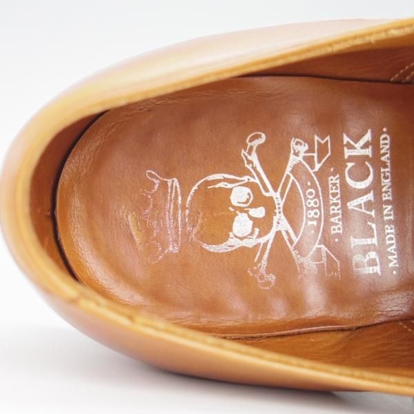 ★(米)BARKER BLACK/バーカーブラック US8.5【定価10万円程度★英国製/プレーントゥ】Vフロント/カーフ/薄茶/メンズ★g512