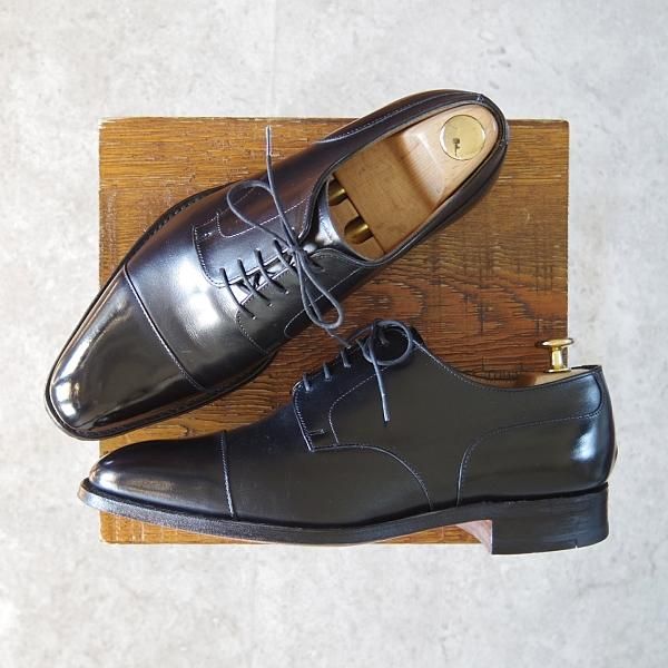 極美品★(英)チーニー 7.5F【★(英)ポールスミス別注/3888ラスト】ストレートチップ/カーフ/黒/メンズ/Paul Smith/CHEANEY★g514