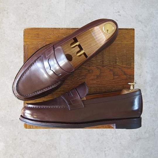 極上★ジャランスリワヤ SIZE 7.5【定価￥35,200-★コインローファー/98589】18045ラスト/ カーフ/濃茶/メンズ/JALAN SRIWIJAWA★g516