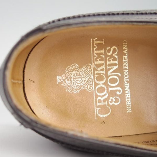 美品★クロケット&ジョーンズ 9.5E【定価￥86,900-★FINSBURY/341ラスト】フルブローグ/カーフ/黒/メンズ/Crockett&Jones★g517