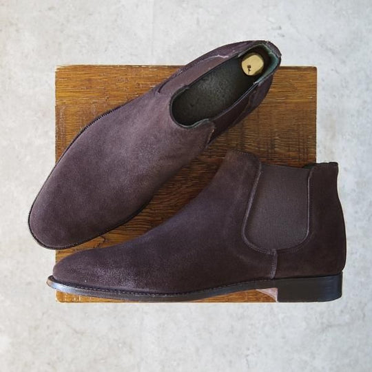 ★(英)チーニー 7.5E【定価￥66,000-★FAWKES ALT/6184ラスト】サイドゴアブーツ/スエード/濃茶/メンズ/CHEANEY★g519