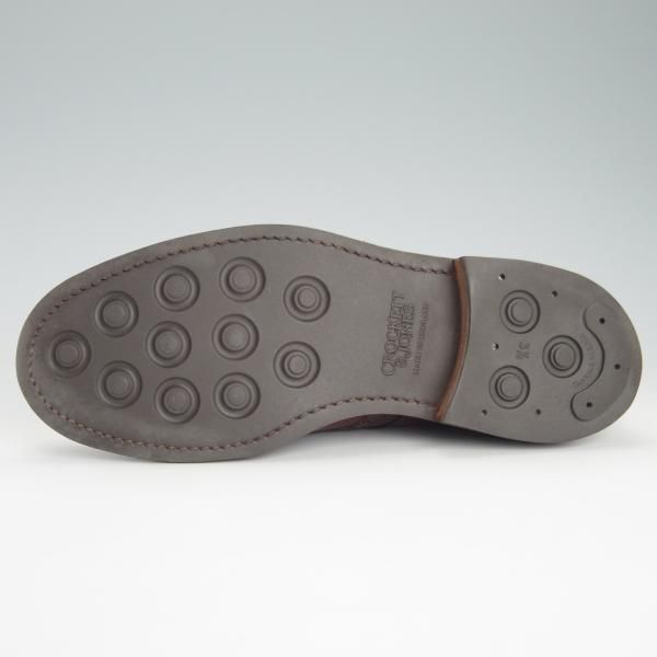 美品★クロケット&ジョーンズ 7E【コードバン仕様★ダイナイトソール/BANGOR】フルブローグ/バーガンディー/赤茶/Crockett&Jones★g523