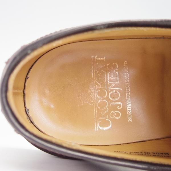 美品★クロケット&ジョーンズ 7E【コードバン仕様★ダイナイトソール/BANGOR】フルブローグ/バーガンディー/赤茶/Crockett&Jones★g523