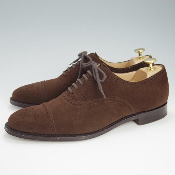 極上★チャーチ 70F/UK7【定価￥81,400-★TORONTO/136ラスト】トロント/5都市ロゴ/セミブローグ/スエード/濃茶/メンズ/Church's★g542