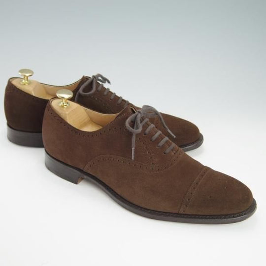 極上★チャーチ 70F/UK7【定価￥81,400-★TORONTO/136ラスト】トロント/5都市ロゴ/セミブローグ/スエード/濃茶/メンズ/Church's★g542