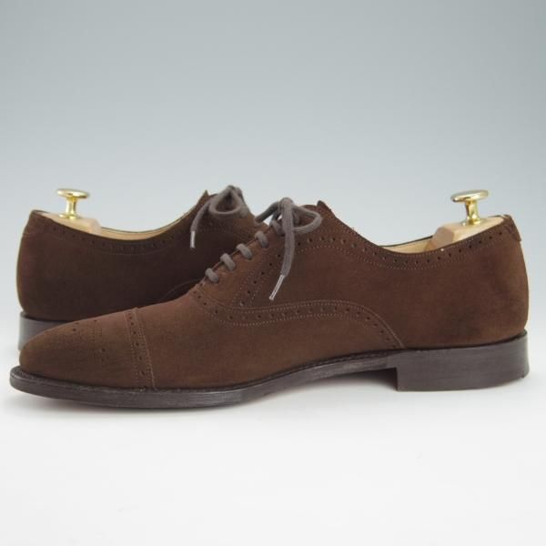 極上★チャーチ 70F/UK7【定価￥81,400-★TORONTO/136ラスト】トロント/5都市ロゴ/セミブローグ/スエード/濃茶/メンズ/Church's★g542