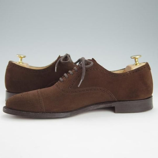 極上★チャーチ 70F/UK7【定価￥81,400-★TORONTO/136ラスト】トロント/5都市ロゴ/セミブローグ/スエード/濃茶/メンズ/Church's★g542