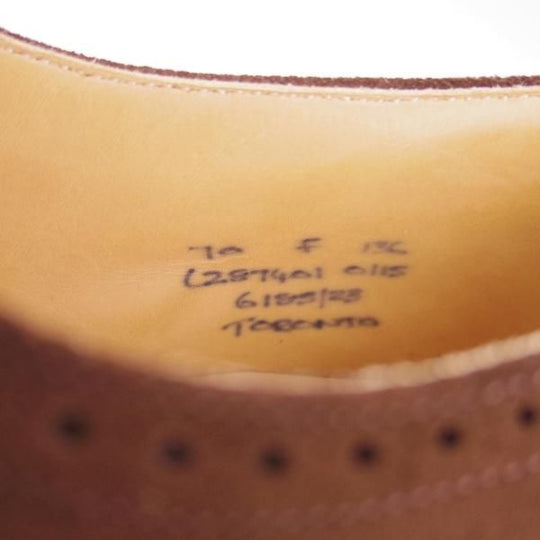 極上★チャーチ 70F/UK7【定価￥81,400-★TORONTO/136ラスト】トロント/5都市ロゴ/セミブローグ/スエード/濃茶/メンズ/Church's★g542