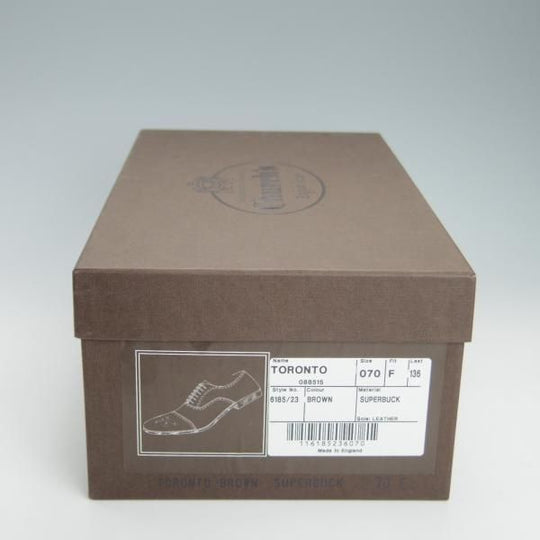 極上★チャーチ 70F/UK7【定価￥81,400-★TORONTO/136ラスト】トロント/5都市ロゴ/セミブローグ/スエード/濃茶/メンズ/Church's★g542