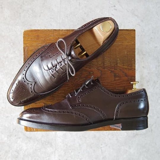 極上★トレーディングポスト SIZE 8【定価￥50,760-★1605/フルブローグ】カーフ/濃茶/メンズ/Trading Post★g544