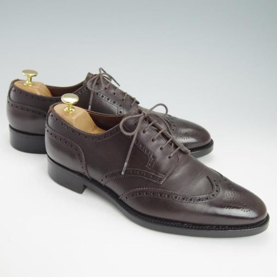 極上★トレーディングポスト SIZE 8【定価￥50,760-★1605/フルブローグ】カーフ/濃茶/メンズ/Trading Post★g544