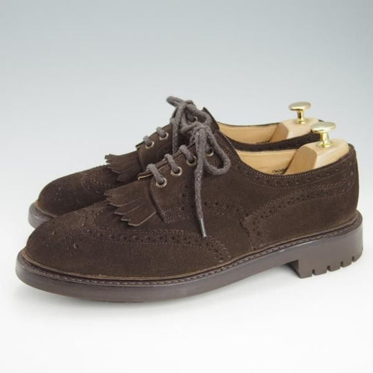 極美品★チャーチ 90G/UK9【コマンドソール仕様★PLOWDEN/133ラスト】5都市ロゴ/フルブローグ/スエード/濃茶/メンズ/Church's★g546