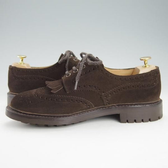 極美品★チャーチ 90G/UK9【コマンドソール仕様★PLOWDEN/133ラスト】5都市ロゴ/フルブローグ/スエード/濃茶/メンズ/Church's★g546