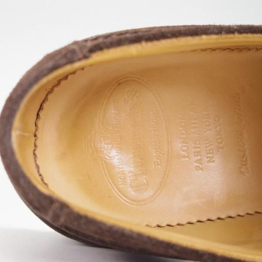 極美品★チャーチ 90G/UK9【コマンドソール仕様★PLOWDEN/133ラスト】5都市ロゴ/フルブローグ/スエード/濃茶/メンズ/Church's★g546