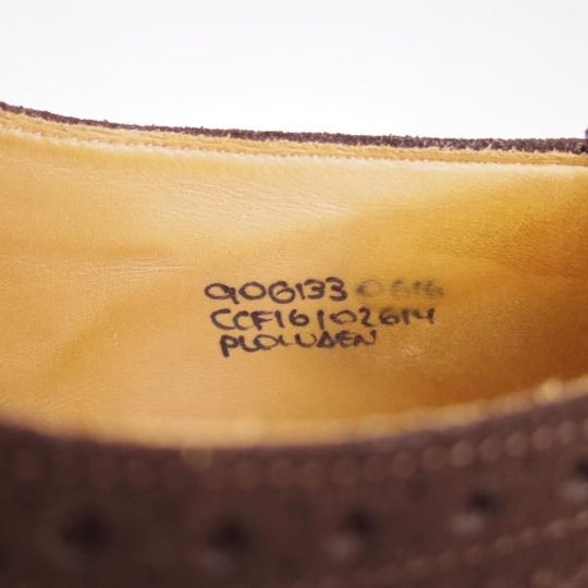 極美品★チャーチ 90G/UK9【コマンドソール仕様★PLOWDEN/133ラスト】5都市ロゴ/フルブローグ/スエード/濃茶/メンズ/Church's★g546