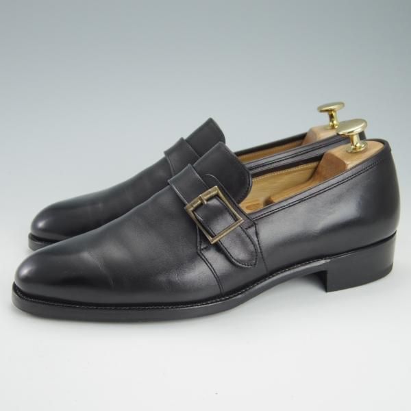 極上★(福岡)Corno blu/コルノブルゥ UK6.5程度【オーダー価格￥94,600-(合計)★専用シューツリー付】モンクストラップ/カーフ★g548