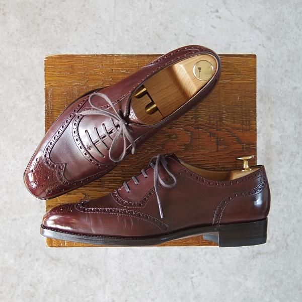 極上★(福岡)Corno blu/コルノブルゥ UK6.5程度【オーダー価格￥94,600-(合計)★専用シューツリー付】フルブローグ/カーフ/濃茶★g551