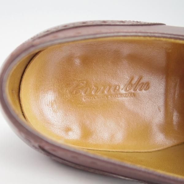 極上★(福岡)Corno blu/コルノブルゥ UK6.5程度【オーダー価格￥94,600-(合計)★専用シューツリー付】フルブローグ/カーフ/濃茶★g551