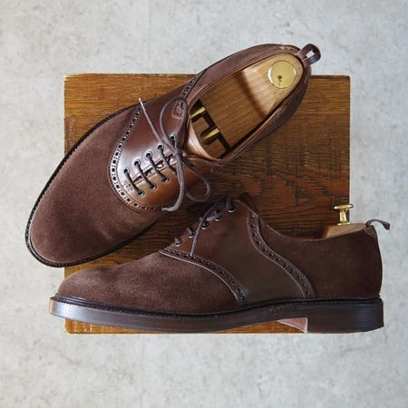 極上★クロケット&ジョーンズ UK8/US8.5D【貴重★茶/コードバン仕様/ブラックフリース別注】ブルックスブラザーズ/Crockett&Jones★g553