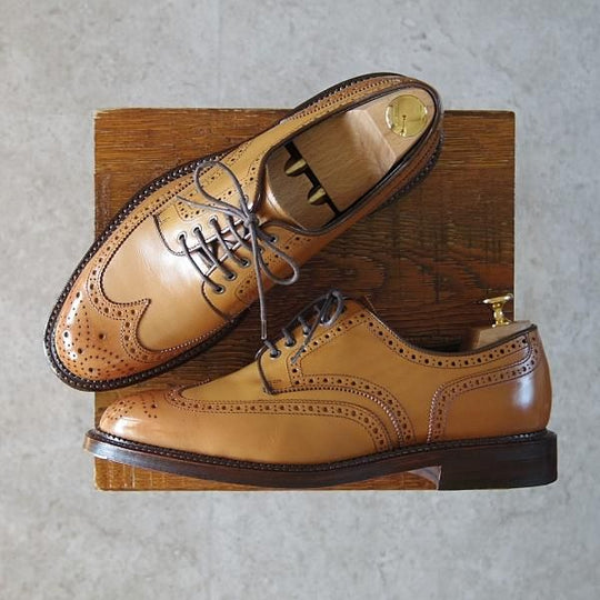 極美品★リーガル SIZE 24.5【定価￥43,200-★(姫路)山陽のグレージングレザー×栃木レザーのソール】W10B/フルブローグ/REGAL★g554