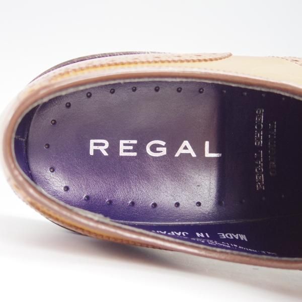 極美品★リーガル SIZE 24.5【定価￥43,200-★(姫路)山陽のグレージングレザー×栃木レザーのソール】W10B/フルブローグ/REGAL★g554