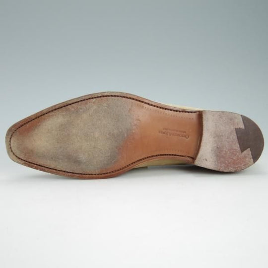 美品★クロケット&ジョーンズ 6E【モデル定価￥86,900-★MERTON/348ラスト】コインローファー/スエード/薄茶/Crockett&Jones★g558