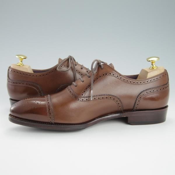 未使用★(スペイン製)CARMINA/カルミナ SIZE 6.5【定価￥72,600-★80251/INCAラスト】セミブローグ/カーフ/茶/メンズ★g561