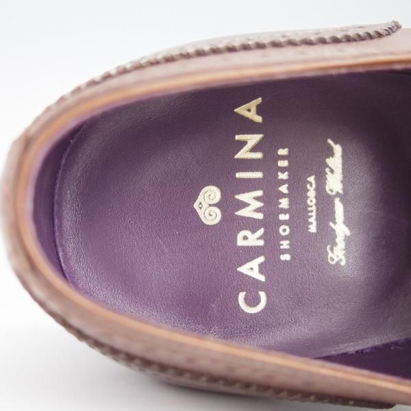 未使用★(スペイン製)CARMINA/カルミナ SIZE 6.5【定価￥72,600-★80251/INCAラスト】セミブローグ/カーフ/茶/メンズ★g561