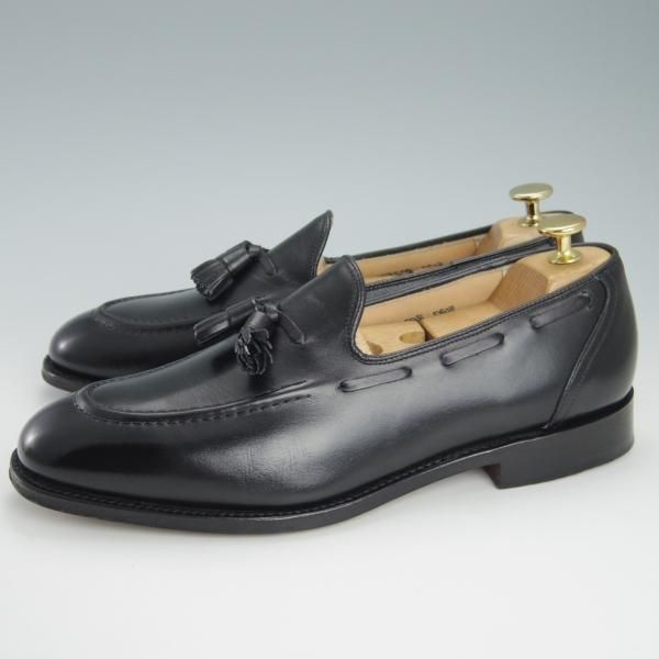 極美品★チャーチ 75F/UK7.5【定価￥91,300-★KINGSLEY 2/69Rラスト】5都市ロゴ/タッセルローファー/カーフ/黒/メンズ/Church's★g562