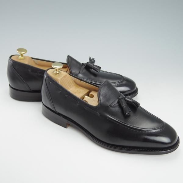 極美品★チャーチ 75F/UK7.5【定価￥91,300-★KINGSLEY 2/69Rラスト】5都市ロゴ/タッセルローファー/カーフ/黒/メンズ/Church's★g562