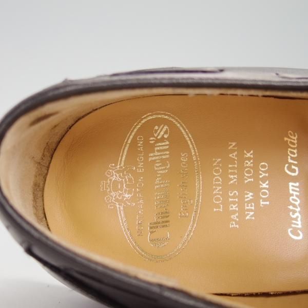 極美品★チャーチ 75F/UK7.5【定価￥91,300-★KINGSLEY 2/69Rラスト】5都市ロゴ/タッセルローファー/カーフ/黒/メンズ/Church's★g562