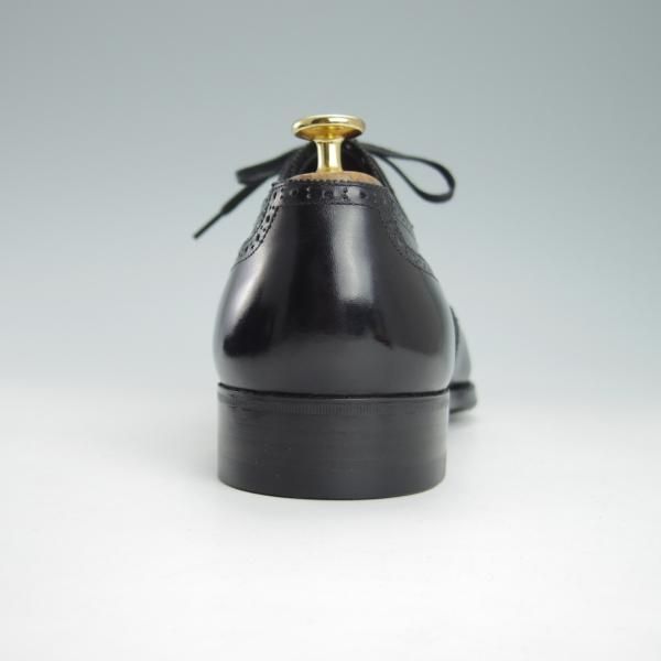 極上★LECOTT/レコット SIZE 7.5【貴重★ハンドソーンウェルテッド製法/九分半仕立て】フルブローグ/カーフ/黒/メンズ★g563