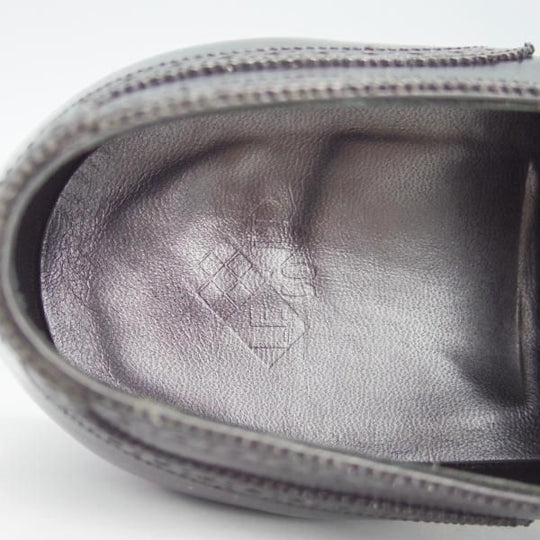 極上★LECOTT/レコット SIZE 7.5【貴重★ハンドソーンウェルテッド製法/九分半仕立て】フルブローグ/カーフ/黒/メンズ★g563