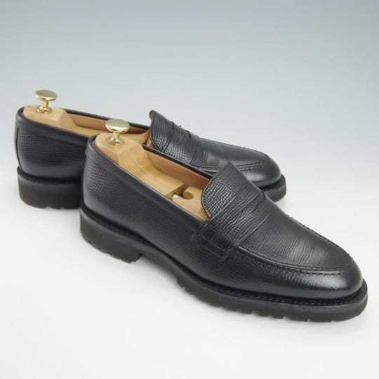 極美品★(英)チーニー 6.5F【★(独)ワインハイマー社のジュピターカーフ/MONET GV】1886ラスト/コインローファー/黒/メンズ/CHEANEY★g569