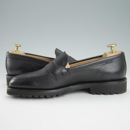 極美品★(英)チーニー 6.5F【★(独)ワインハイマー社のジュピターカーフ/MONET GV】1886ラスト/コインローファー/黒/メンズ/CHEANEY★g569