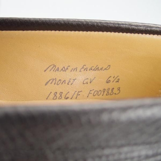 極美品★(英)チーニー 6.5F【★(独)ワインハイマー社のジュピターカーフ/MONET GV】1886ラスト/コインローファー/黒/メンズ/CHEANEY★g569