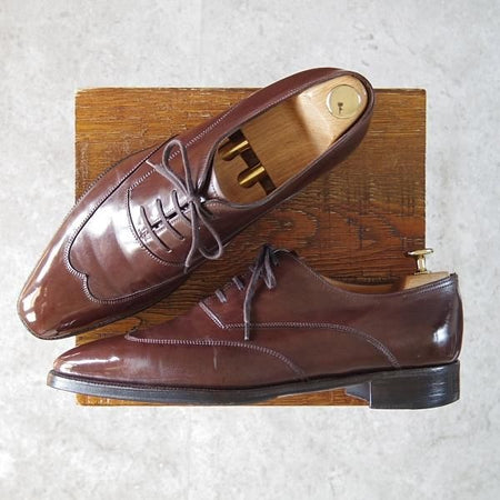 ★ジョンロブ 8.5E【定価20万円以上★プレステージライン/WOODCOTE/8000ラスト】ブラインドブローグ/カーフ/濃茶/JOHN LOBB★g570