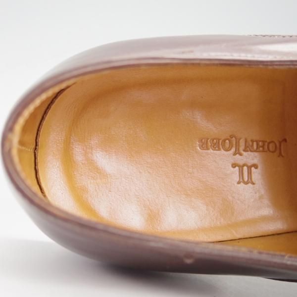 ★ジョンロブ 8.5E【定価20万円以上★プレステージライン/WOODCOTE/8000ラスト】ブラインドブローグ/カーフ/濃茶/JOHN LOBB★g570