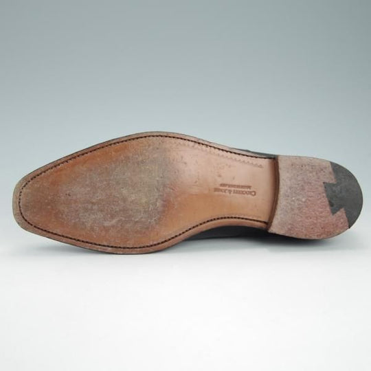 極美品★クロケット&ジョーンズ 6E【定価￥86,900-★HALLAM/SHIPS別注/348ラスト】ストレートチップ/黒/メンズ/Crockett&Jones★g571