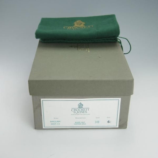 極美品★クロケット&ジョーンズ 6E【定価￥86,900-★HALLAM/SHIPS別注/348ラスト】ストレートチップ/黒/メンズ/Crockett&Jones★g571