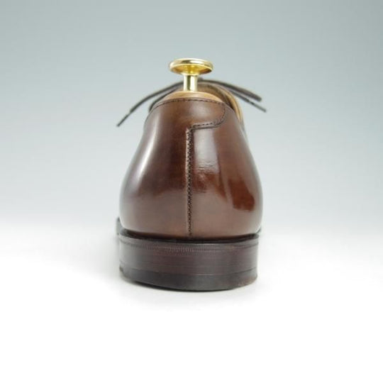 美品★クロケット&ジョーンズ 8.5E【定価￥86,900-★HALLAM/348ラスト】ストレートチップ/カーフ/濃茶/メンズ/Crockett&Jones★g574