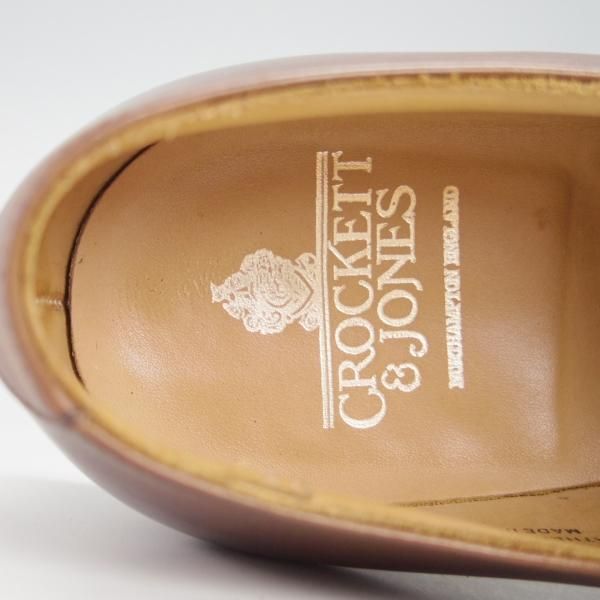 美品★クロケット&ジョーンズ 8.5E【定価￥86,900-★HALLAM/348ラスト】ストレートチップ/カーフ/濃茶/メンズ/Crockett&Jones★g574