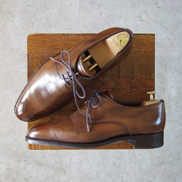 極上★(英)チーニー 6F【最上級★インペリアルコレクション/208ラスト】プレーントゥ/カーフ/茶/メンズ/CHEANEY★g583