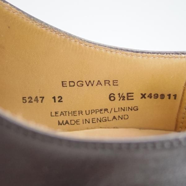 美品★クロケット&ジョーンズ 6.5E【定価￥86,900-★EDGWARE/348ラスト】CITYソール/オックスフォードシューズ/黒/Crockett&Jones★g585