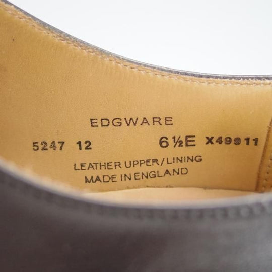 美品★クロケット&ジョーンズ 6.5E【定価￥86,900-★EDGWARE/348ラスト】CITYソール/オックスフォードシューズ/黒/Crockett&Jones★g585