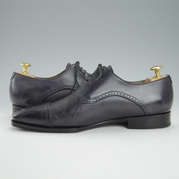 極上★(伊)FABI/ファビ SIZE 6.5【定価8万円程度★伊勢丹メンズ取扱/ボロネーゼ製法】クォーターブローグ/カーフ/メンズ★g586