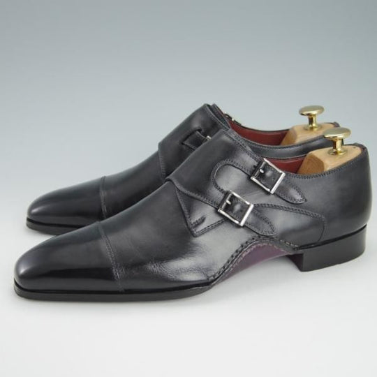 極美品★(スペイン製)マグナーニ SIZE 39【国内販売価格￥82,500-★オパンケ/ボロネーゼ製法】18371/カーフ/黒/メンズ/MAGNANNI★g587